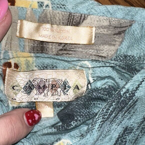 Campia Moda Men's 100% Rayon Blue Cocktails Camp Hawaiian Shirt XXL 0274 - Picture 5 of 7